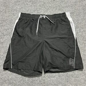 Nike Mens Board Shorts Size Large Black Pull On Elastic Waist Lined Drawstring